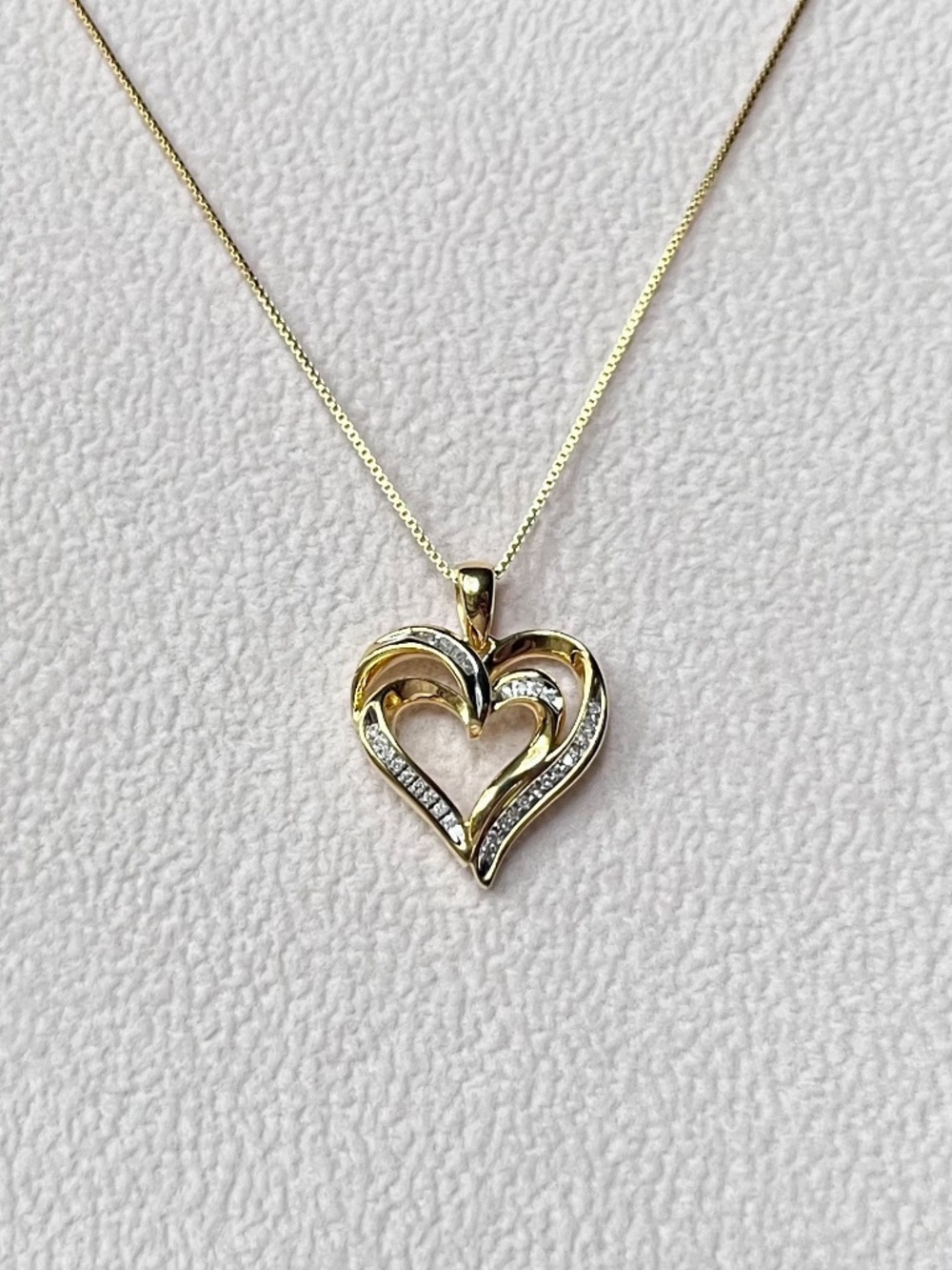 N033 | Natural Diamond Layered Heart Necklace
